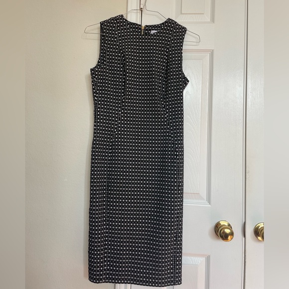 Formal Black and white rectangular print pattern sleeveless dress - Picture 1 of 2